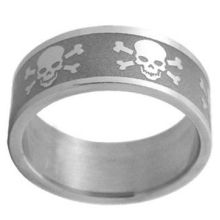 Fabrik Großhandel FH-25 Größe 6-14mm Schädel und Crossbones Band Ring